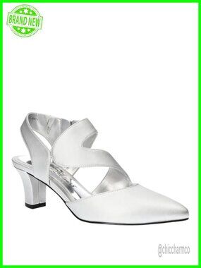 Easy Street Venue 2 Inch Block Heel Slingback Pump Formal Dance Shoe